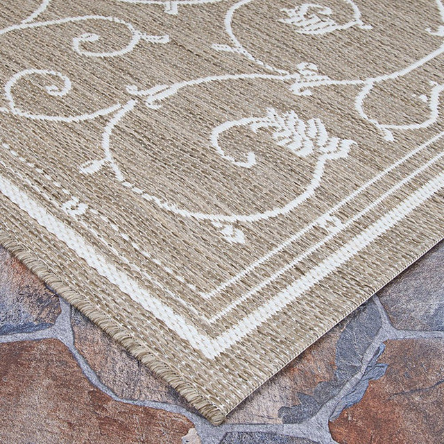 Couristan Recife Veranda 1583/2312 Champagne/Taupe Rug.