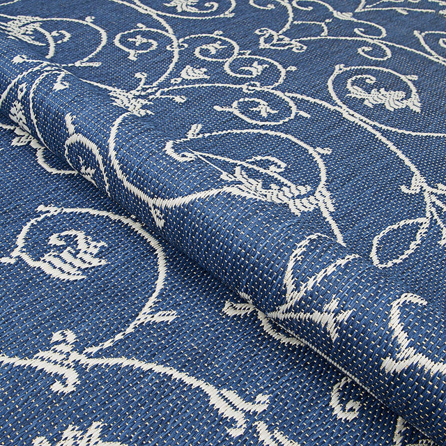 Couristan Recife Veranda 1583/6500 Ivory / Indigo Rugs.
