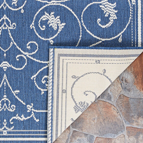 Couristan Recife Veranda 1583/6500 Ivory / Indigo Rugs.