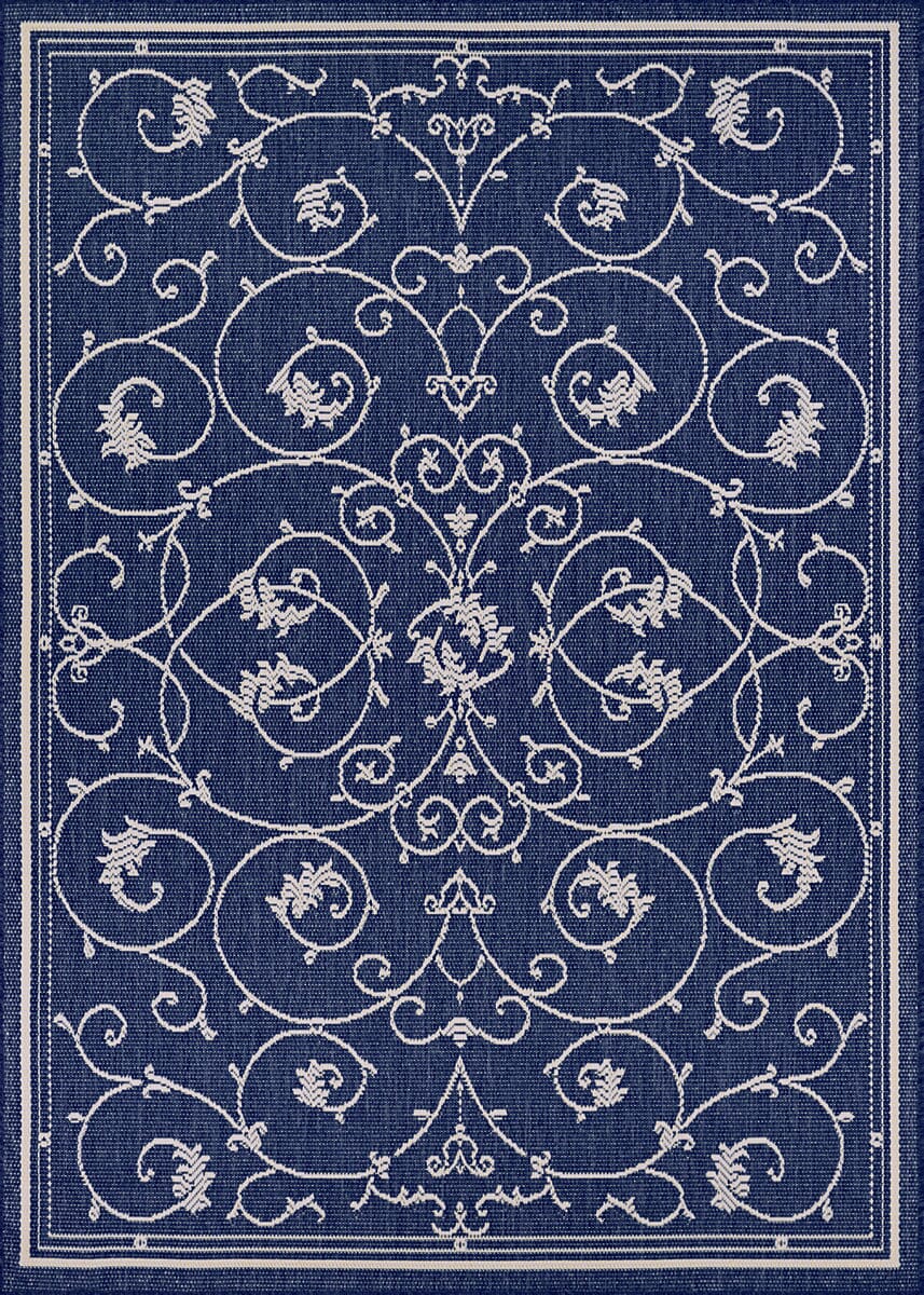 Couristan Recife Veranda 1583/6500 Ivory / Indigo Rugs.
