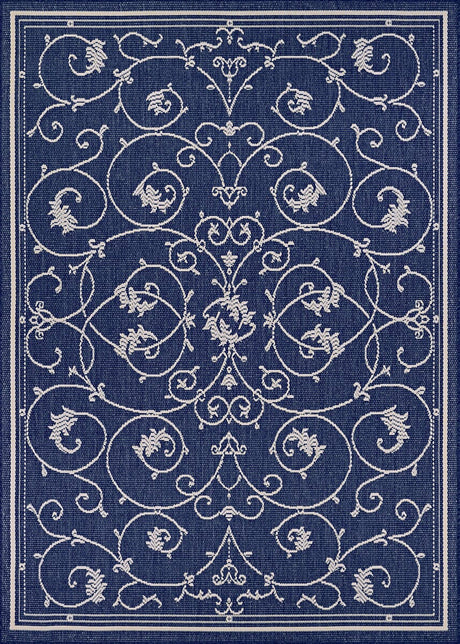 Couristan Recife Veranda 1583/6500 Ivory / Indigo Rugs.