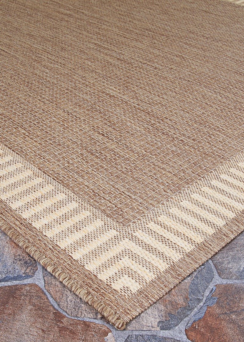 Couristan Recife Wicker Stitch 1681/1500 Cocoa/Natural Rugs.