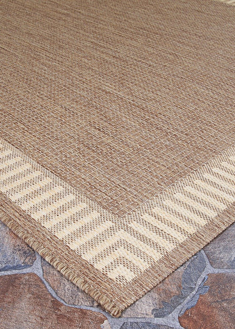 Couristan Recife Wicker Stitch 1681/1500 Cocoa/Natural Rugs.