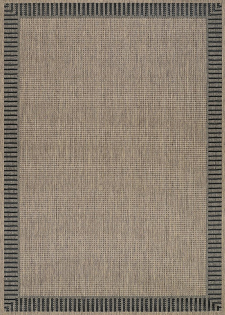 Couristan Recife Wicker Stitch 1681/2500 Cocoa/Black Rug.