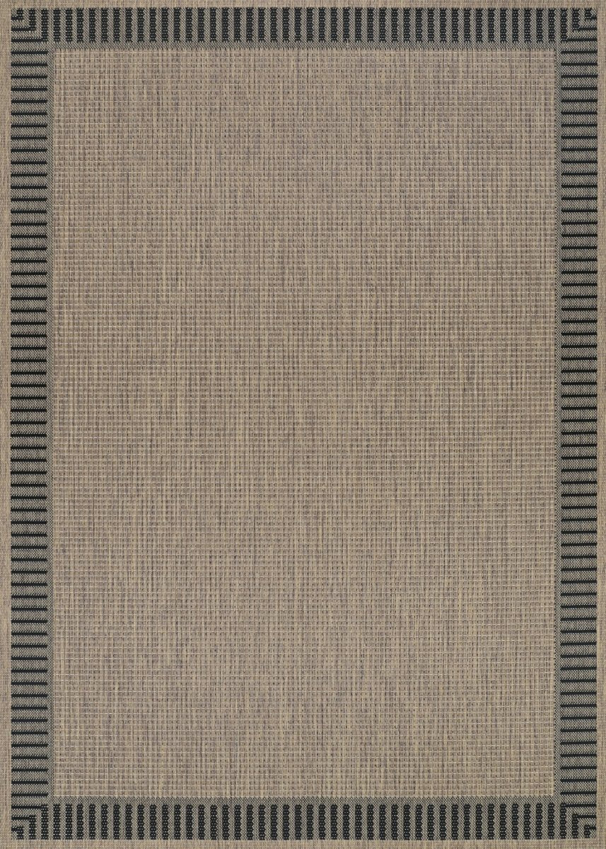 Couristan Recife Wicker Stitch 1681/2500 Cocoa/Black Rug.