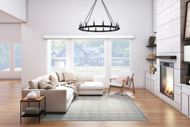 Couristan Silverthorne Mosaic 5102/0001 Cornflower Rug.