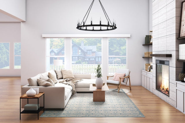 Couristan Silverthorne Mosaic 5102/0001 Cornflower Rug.