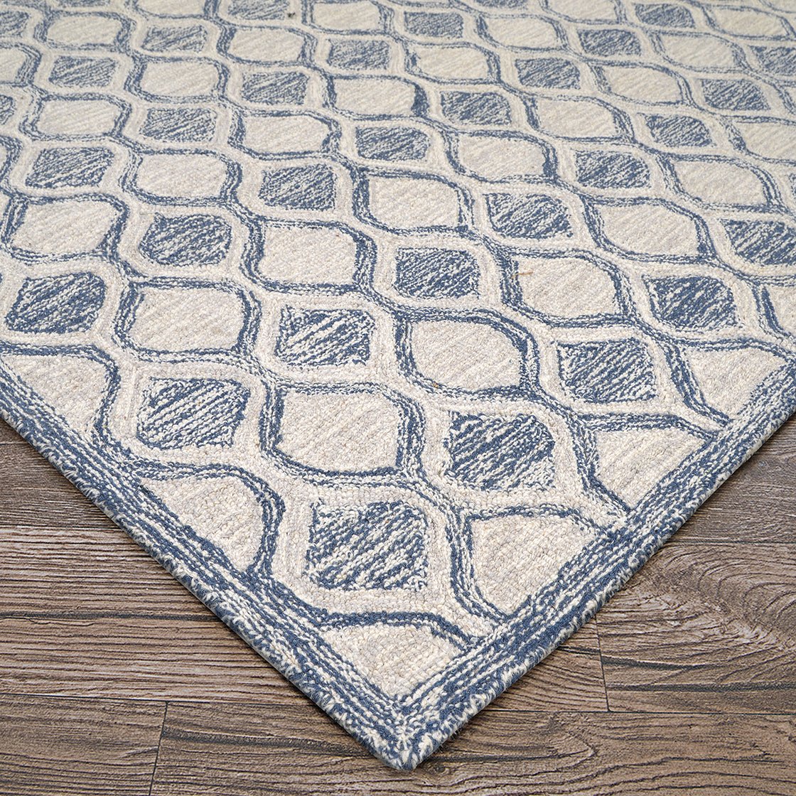 Couristan Silverthorne Mosaic 5102/0002 Indigo Rug.