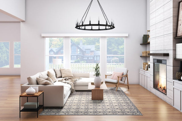 Couristan Silverthorne Mosaic 5102/0004 Sandlewood Rug.