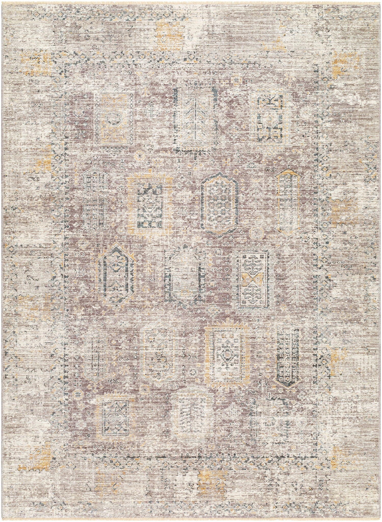Surya Carlisle Csi-2318 Medium Gray, Off-White, Dark Brown, Olive, Dark Blue Rug.