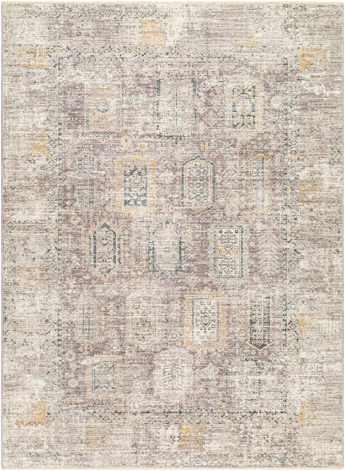 Surya Carlisle Csi-2318 Medium Gray, Off-White, Dark Brown, Olive, Dark Blue Rug.
