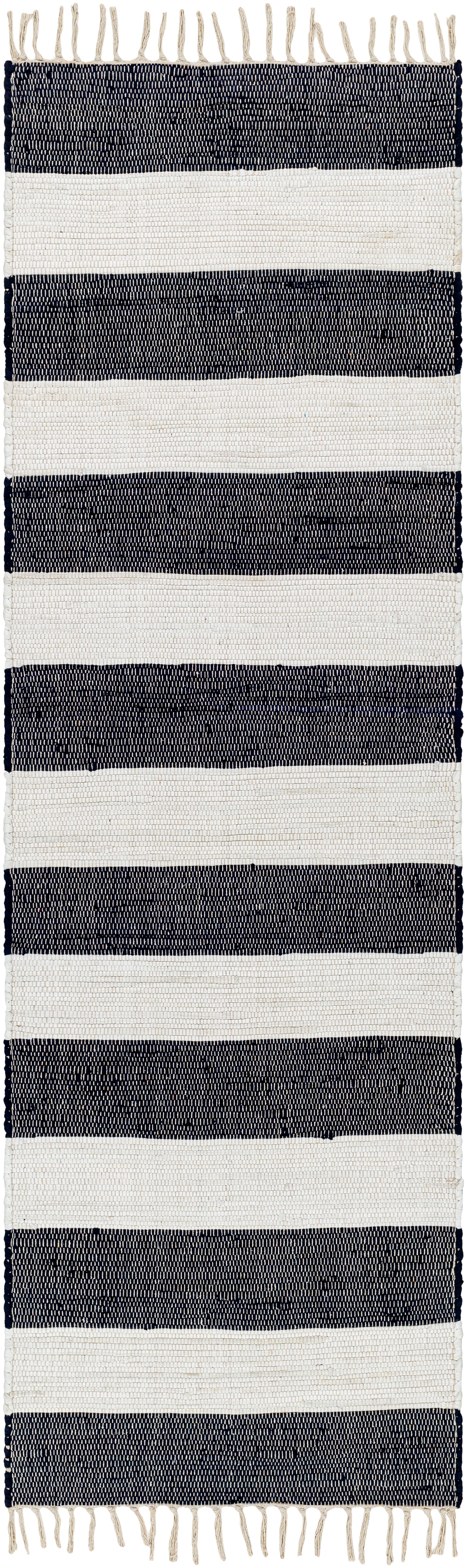 Surya Cotone Cte-2301 White, Navy Rug.