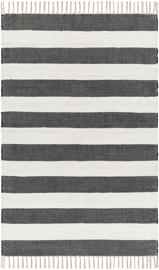 Surya Cotone Cte-2301 White, Navy Rug.