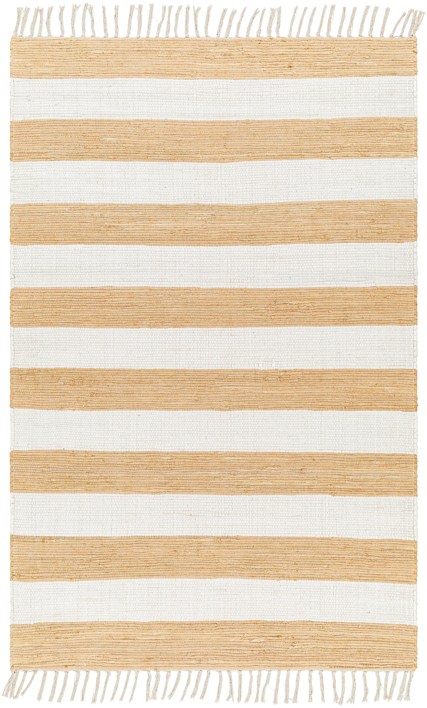 Surya Cotone Cte-2302 White, Camel Rug.