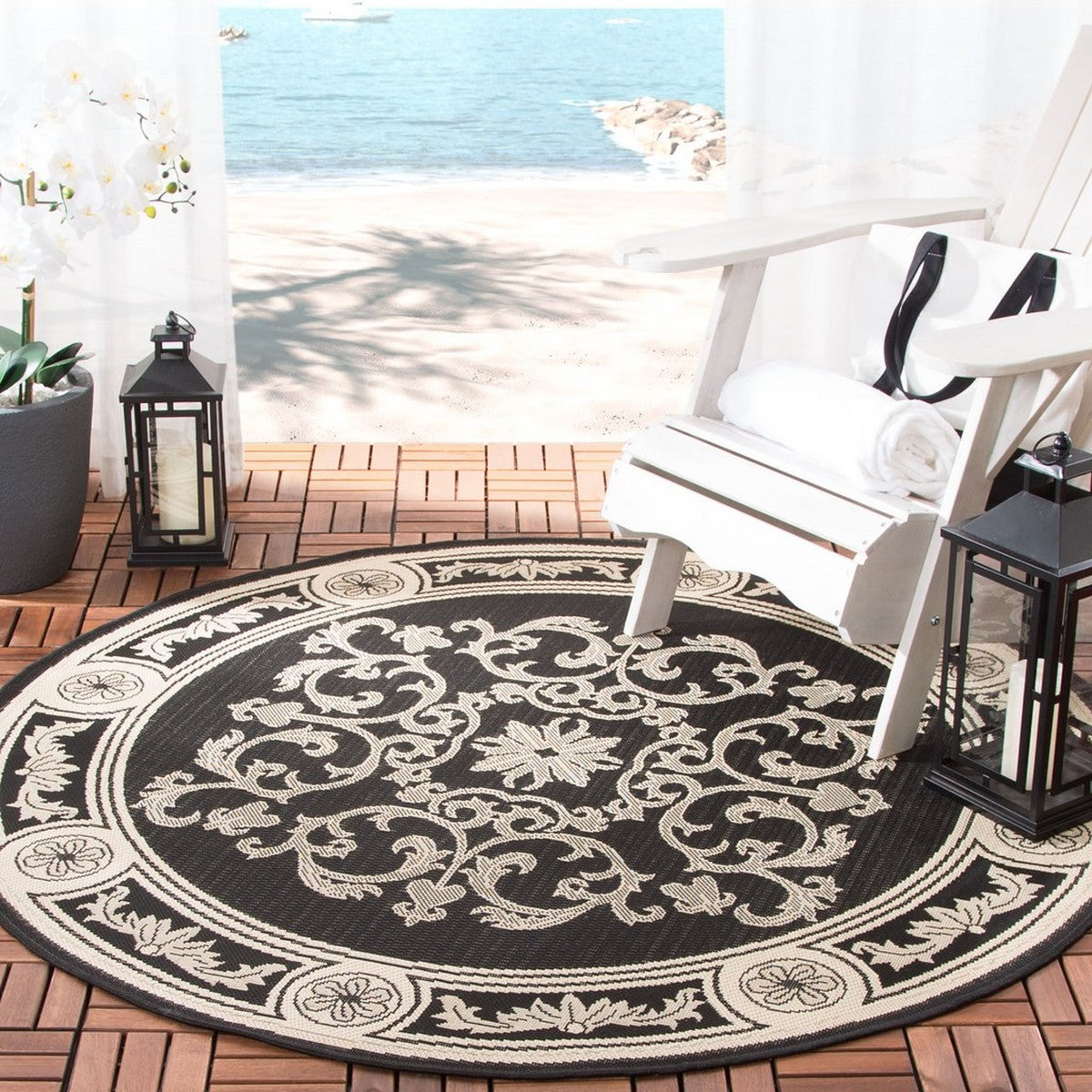 Safavieh Courtyard cy2914-3908 Black / Sand Rugs