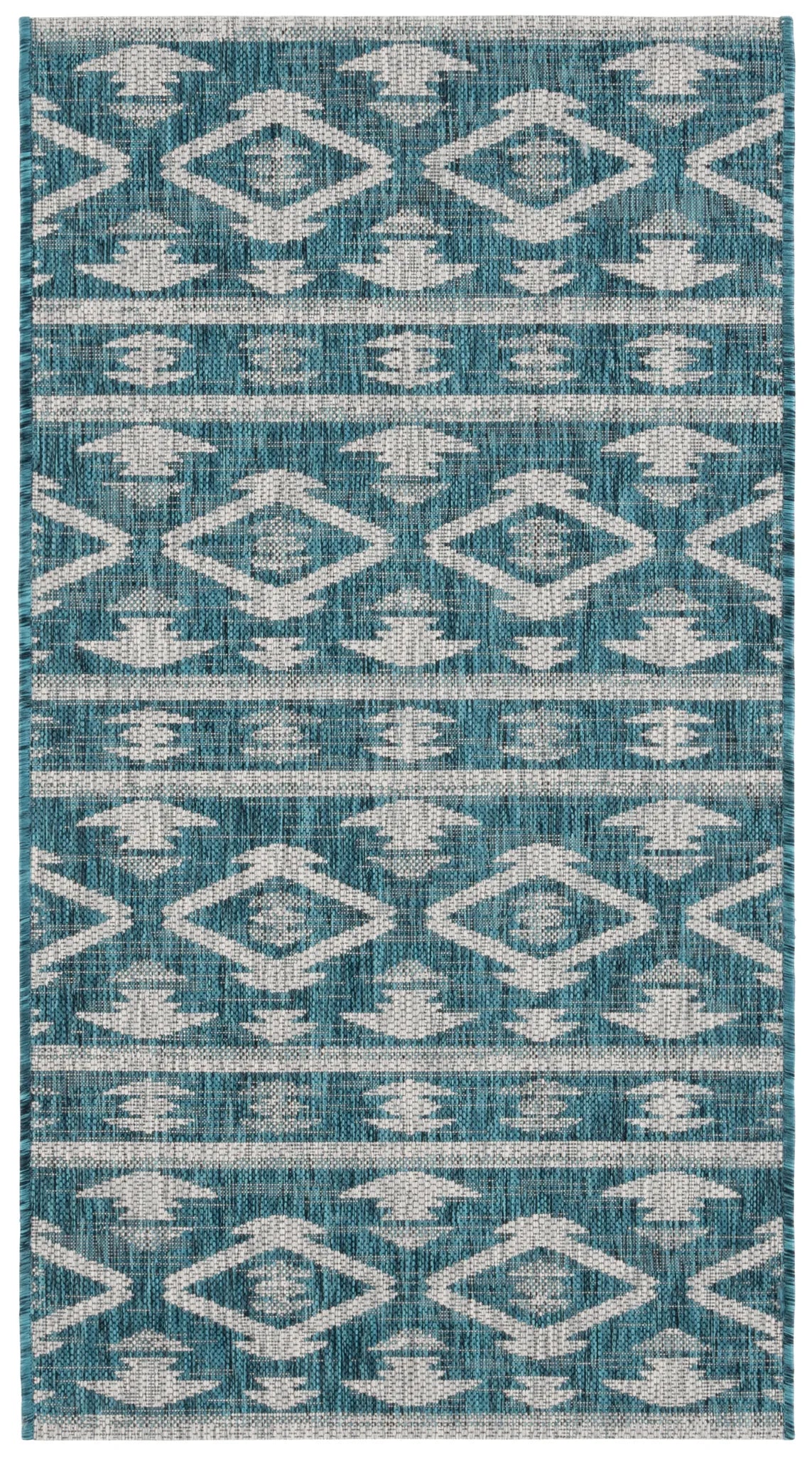 Safavieh Courtyard 2'-7" x 5'-0" Rug in Teal / Grey