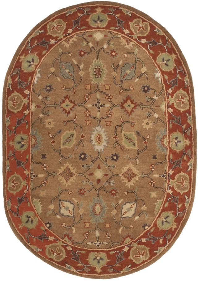 Safavieh Heritage 4'-6" x 6'-6" Rug in Moss / Rust