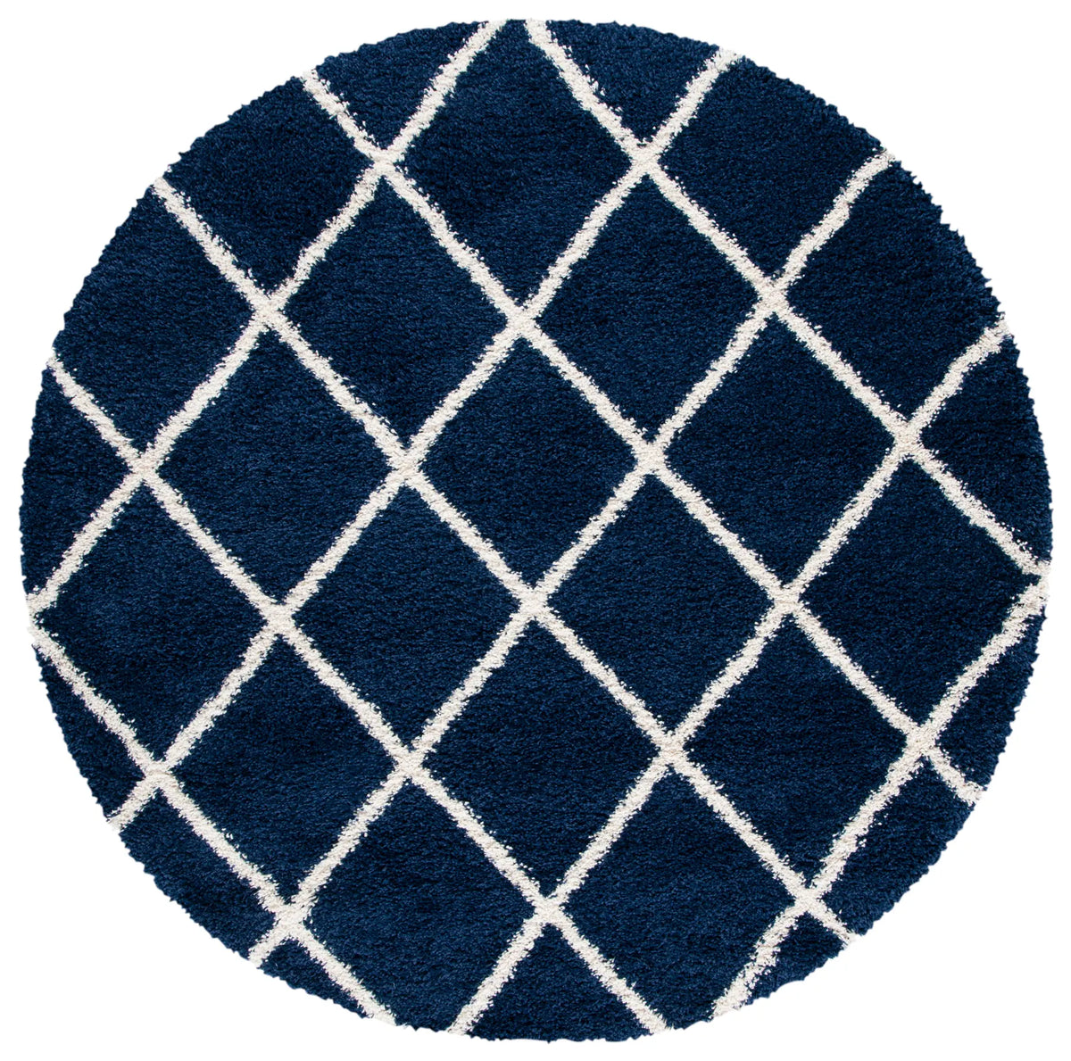 Safavieh Hudson Shag 7'-0" x 7'-0" Rug in Navy / Ivory