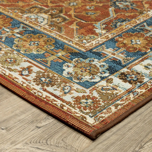 Oriental Weavers Sphinx Naples 1204X Blue Rugs - corner detail