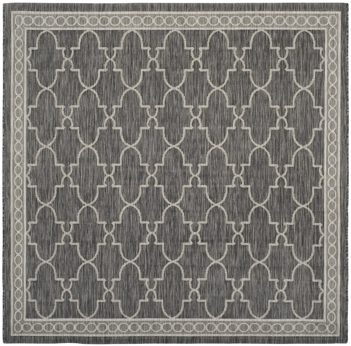 Safavieh Courtyard 6'-7" x 6'-7" Rug in Black / Beige