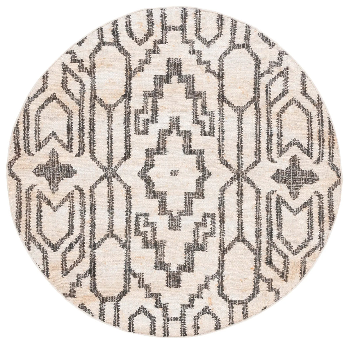 Safavieh Natural Fiber 6'-0" x 6'-0" Rug in Ivory / Black