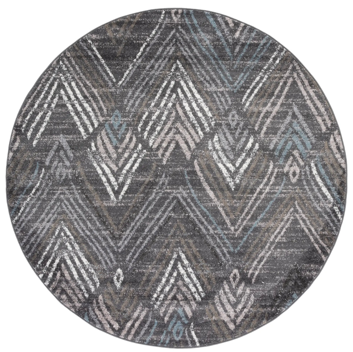 Safavieh Amsterdam 6'-7" x 6'-7" Rug in Dark Grey / Grey