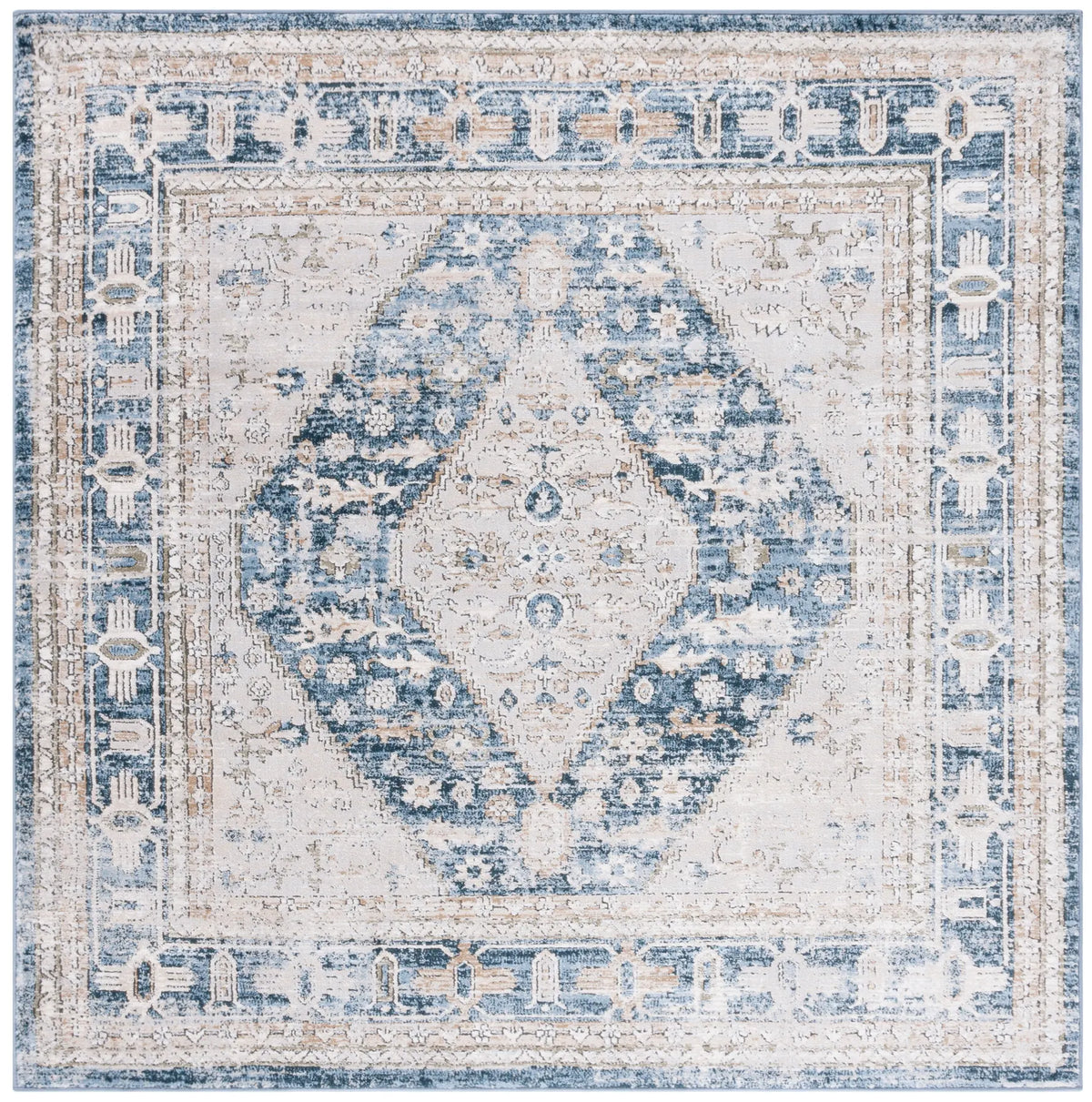 Safavieh Rosewood 6'-7" x 6'-7" Rug in Ivory / Blue