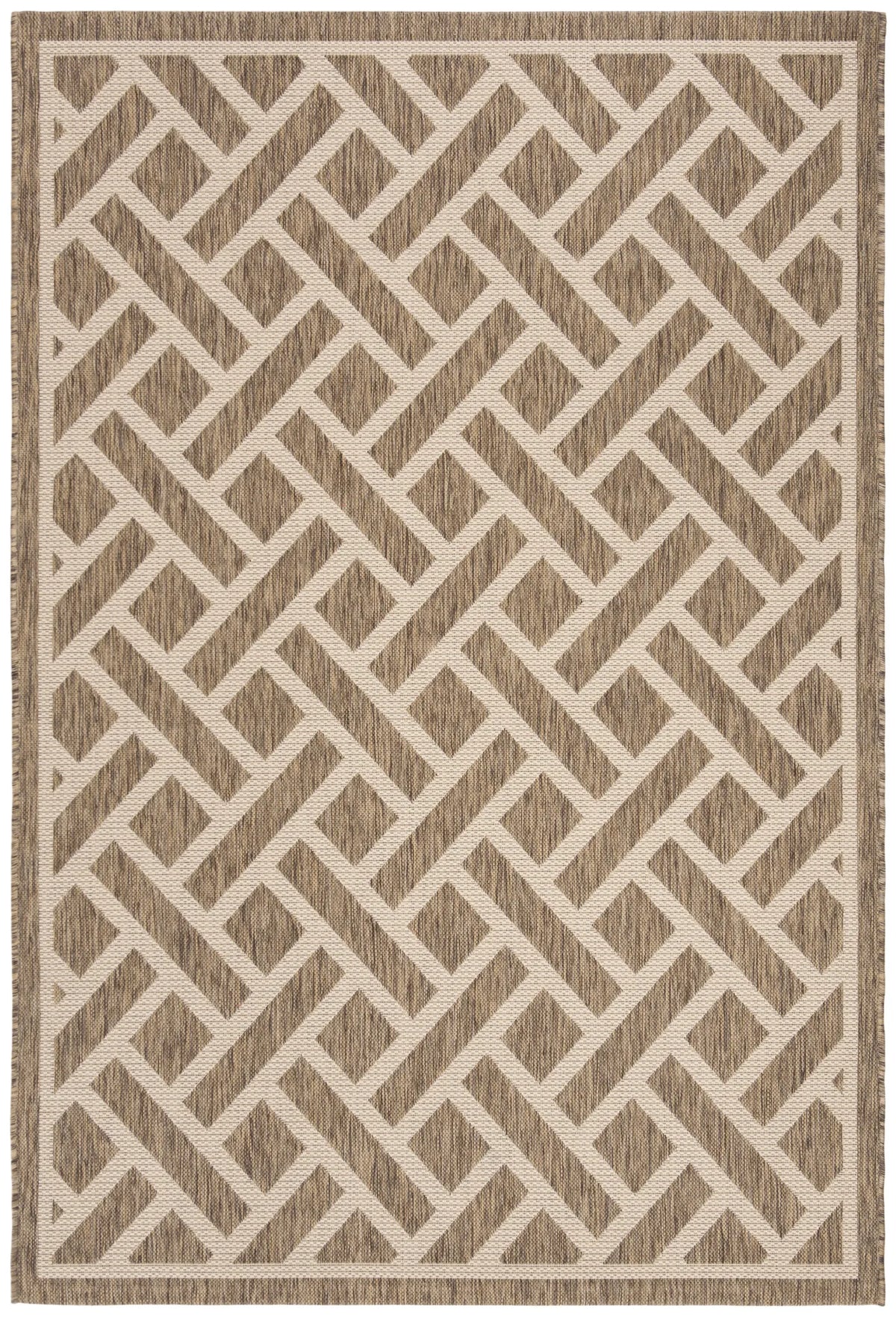 Safavieh Courtyard 5'-3" x 7'-7" Rug in Brown / Light Beige