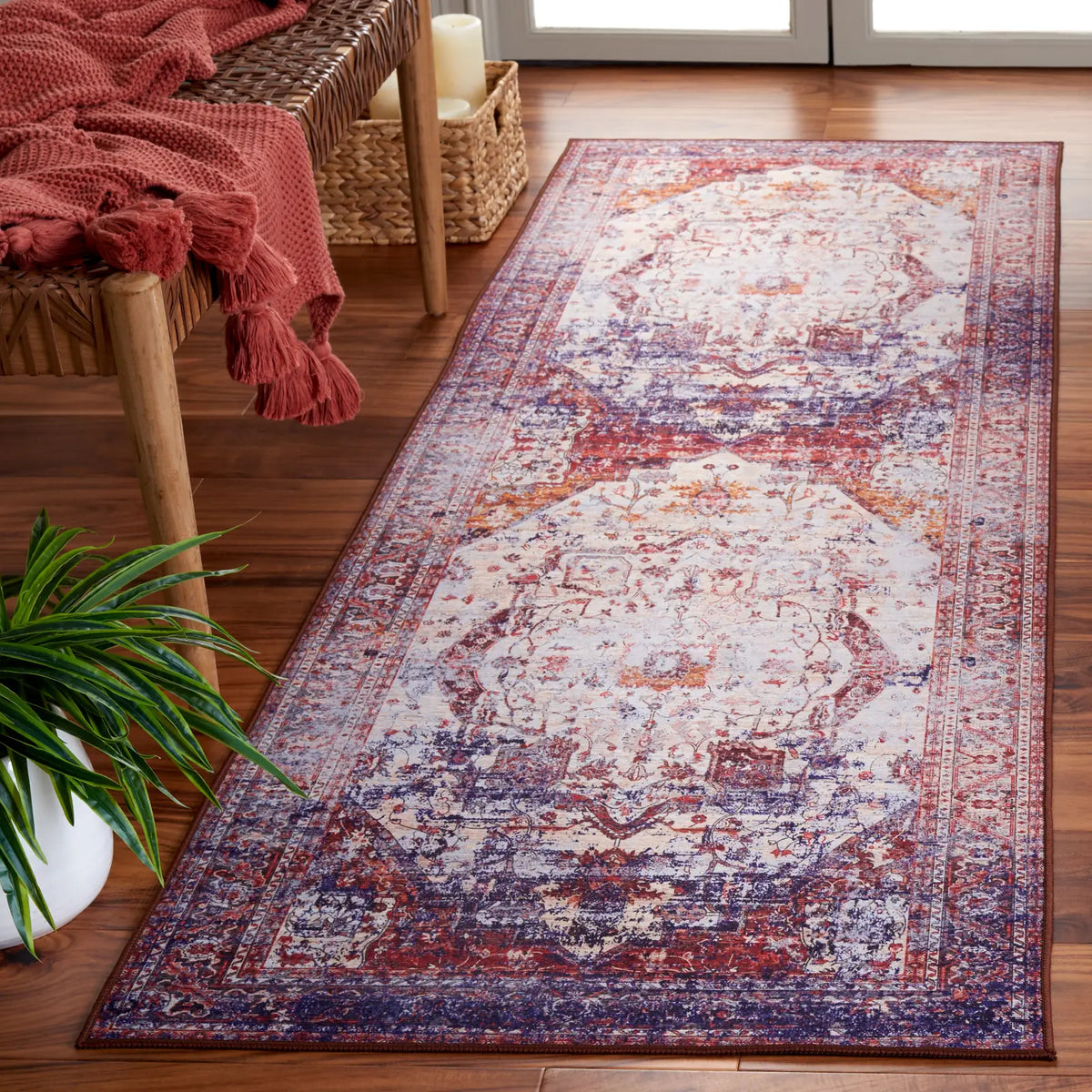 Safavieh Tucson 2'-6" x 8'-0" Rug in Beige / Red