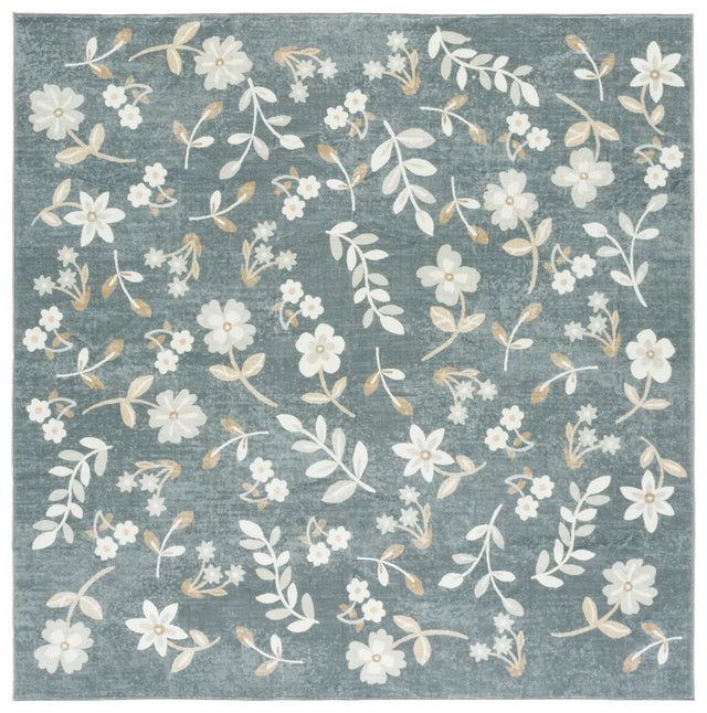 Safavieh Martha Stewart Washable 6'-0" x 6'-0" Rug in Dark Grey / Beige