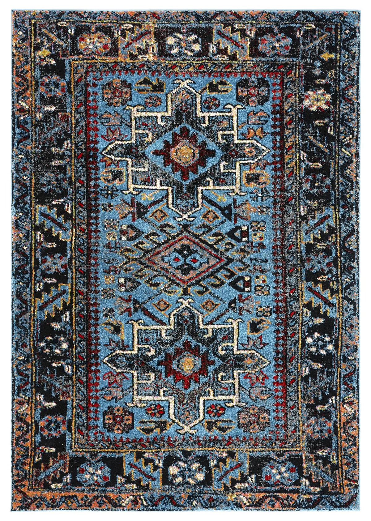Safavieh Vintage Hamadan 4'-0" x 6'-0" Rug in Light Blue / Black