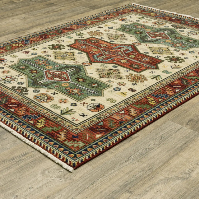 Oriental Weavers Lilihan 8022R Red/ Multi Rug - angle detail