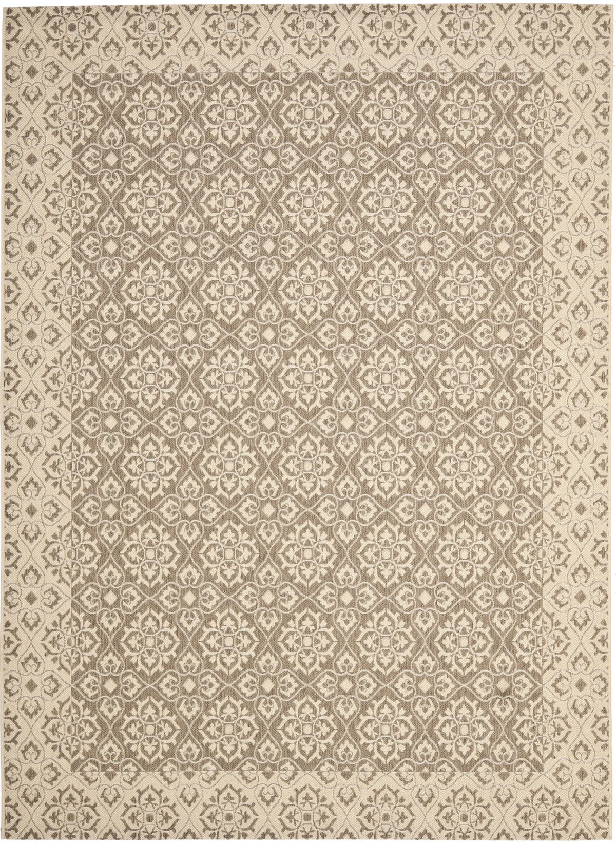 Safavieh Courtyard 6'-7" x 9'-6" Rug in Brown / Creme