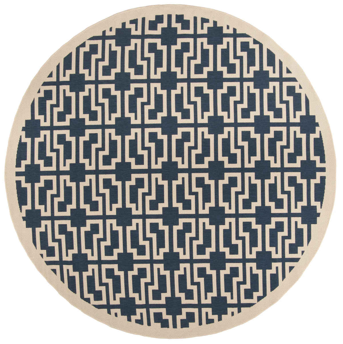 Safavieh Courtyard 7'-10" x 7'-10" Rug in Navy / Beige