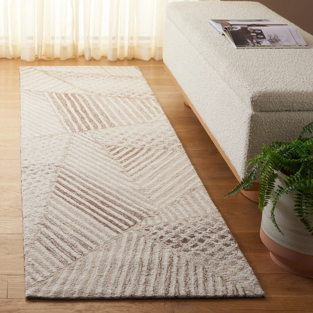 Safavieh Abstract 2'-3" x 8'-0" Rug in Ivory / Light Brown