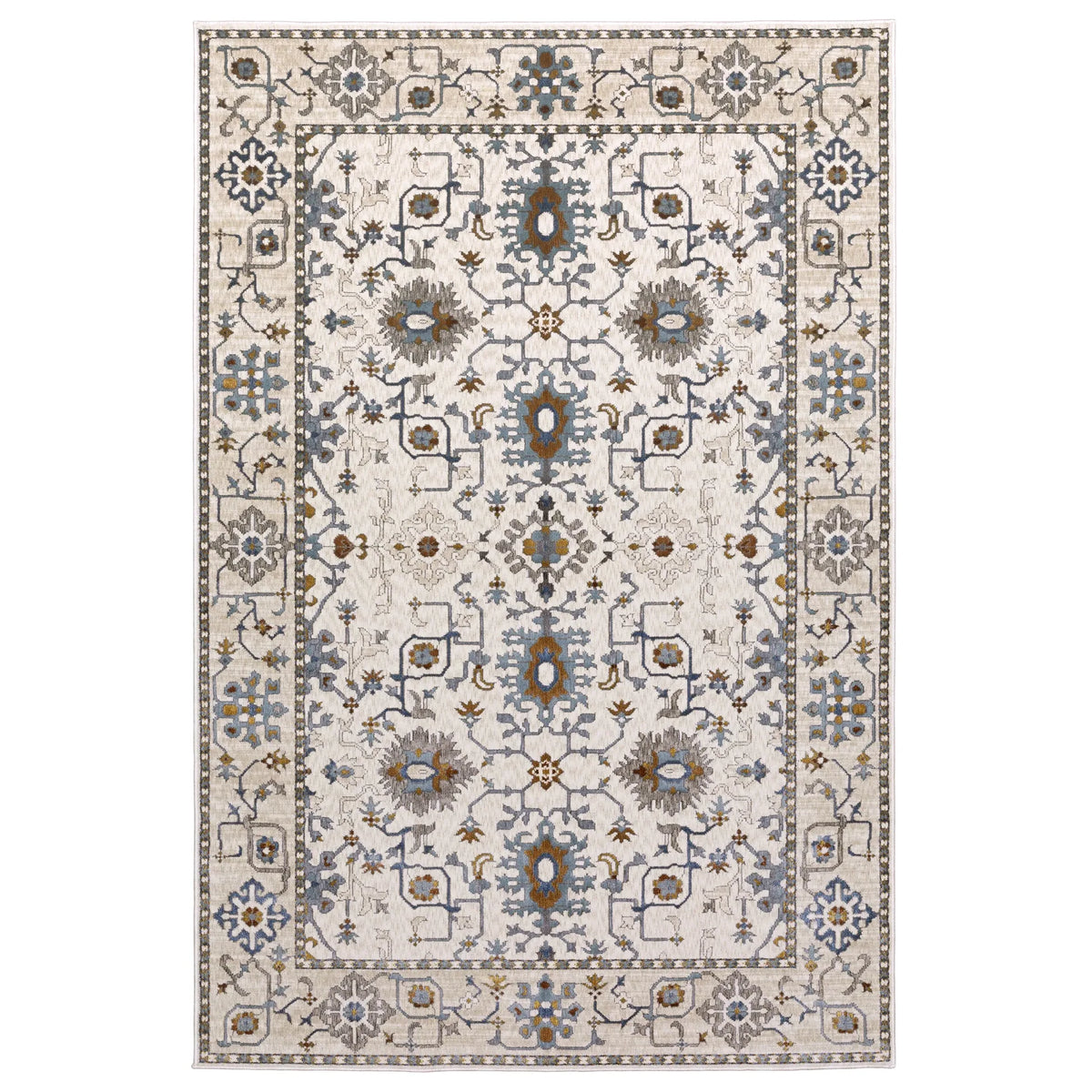 Oriental Weavers Sphinx Ellington Ell10 Ivory/ Blue Rug - main flat