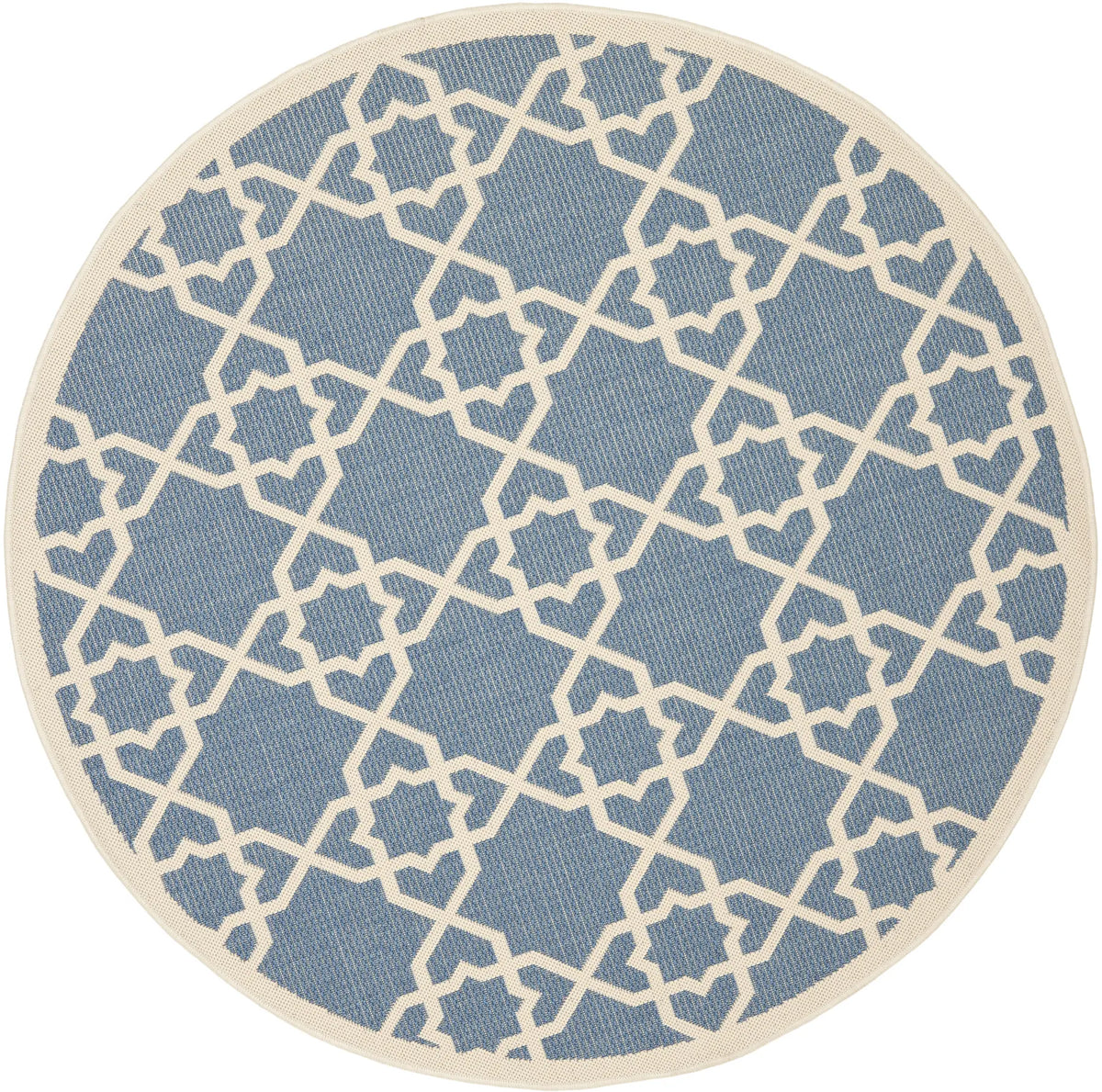Safavieh Courtyard 5'-3" x 5'-3" Rug in Blue / Beige