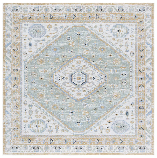 Safavieh Bayside 6'-7" x 6'-7" Rug in Gold / Green