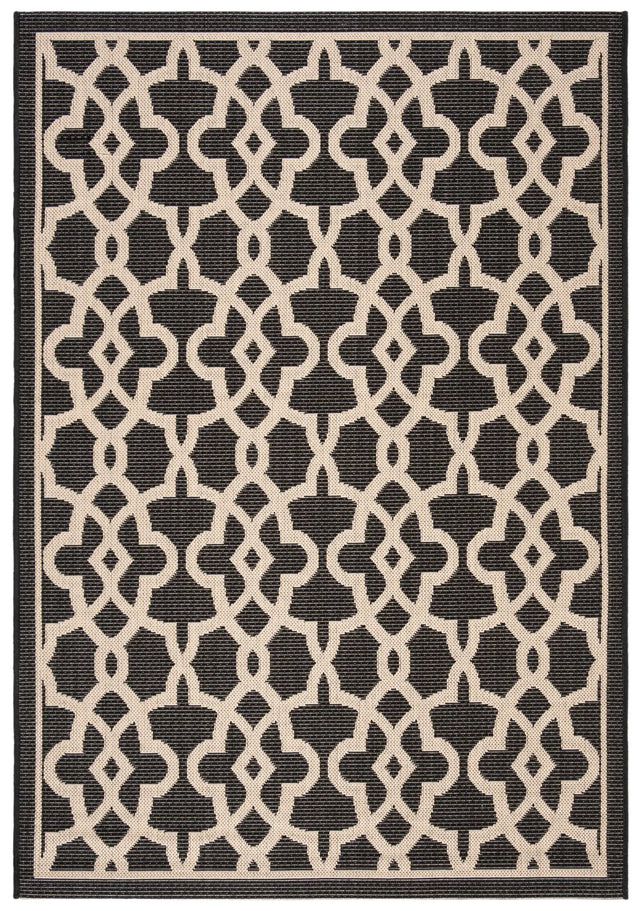 Safavieh Courtyard 4'-0" x 5'-7" Rug in Black / Beige