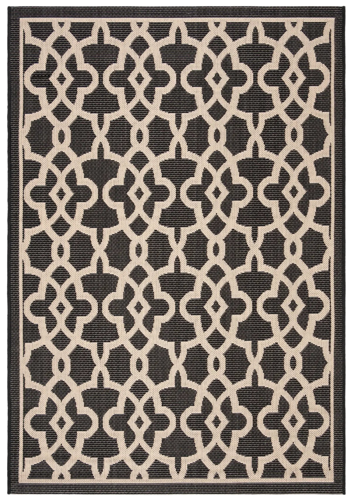 Safavieh Courtyard 4'-0" x 5'-7" Rug in Black / Beige