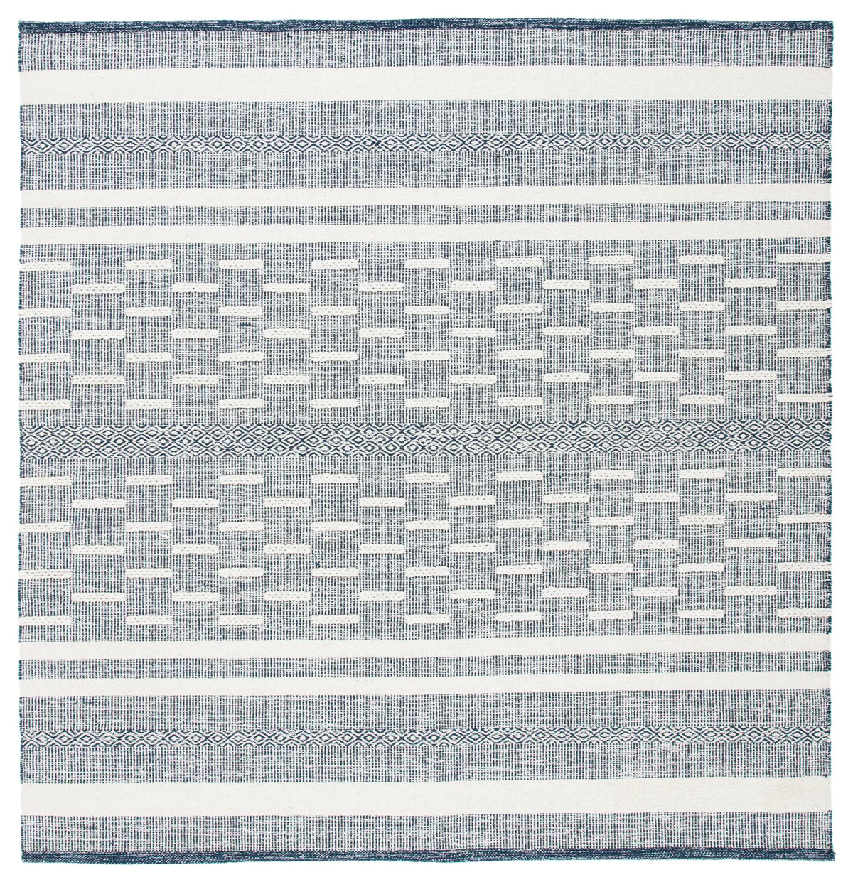 Safavieh Striped Kilim 7'-0" x 7'-0" Rug in Navy / Ivory