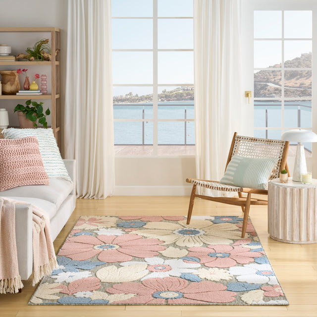 Nourison Aloha ALH42 Machine Made Rose Rug