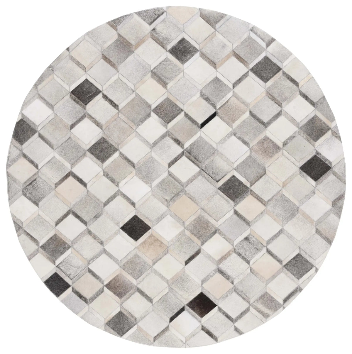 Safavieh Studio Leather 6'-0" x 6'-0" Rug in Ivory / Grey