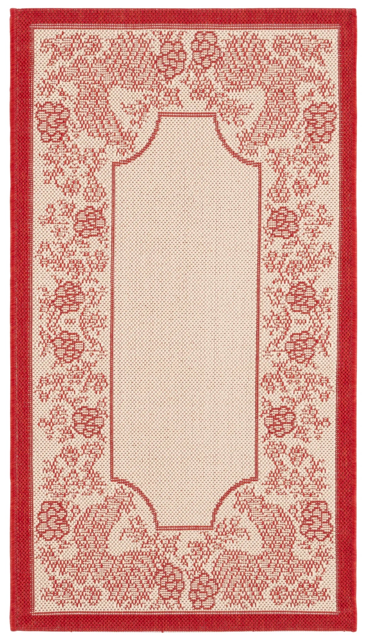 Safavieh Courtyard 2'-0" x 3'-7" Rug in Natural / Red