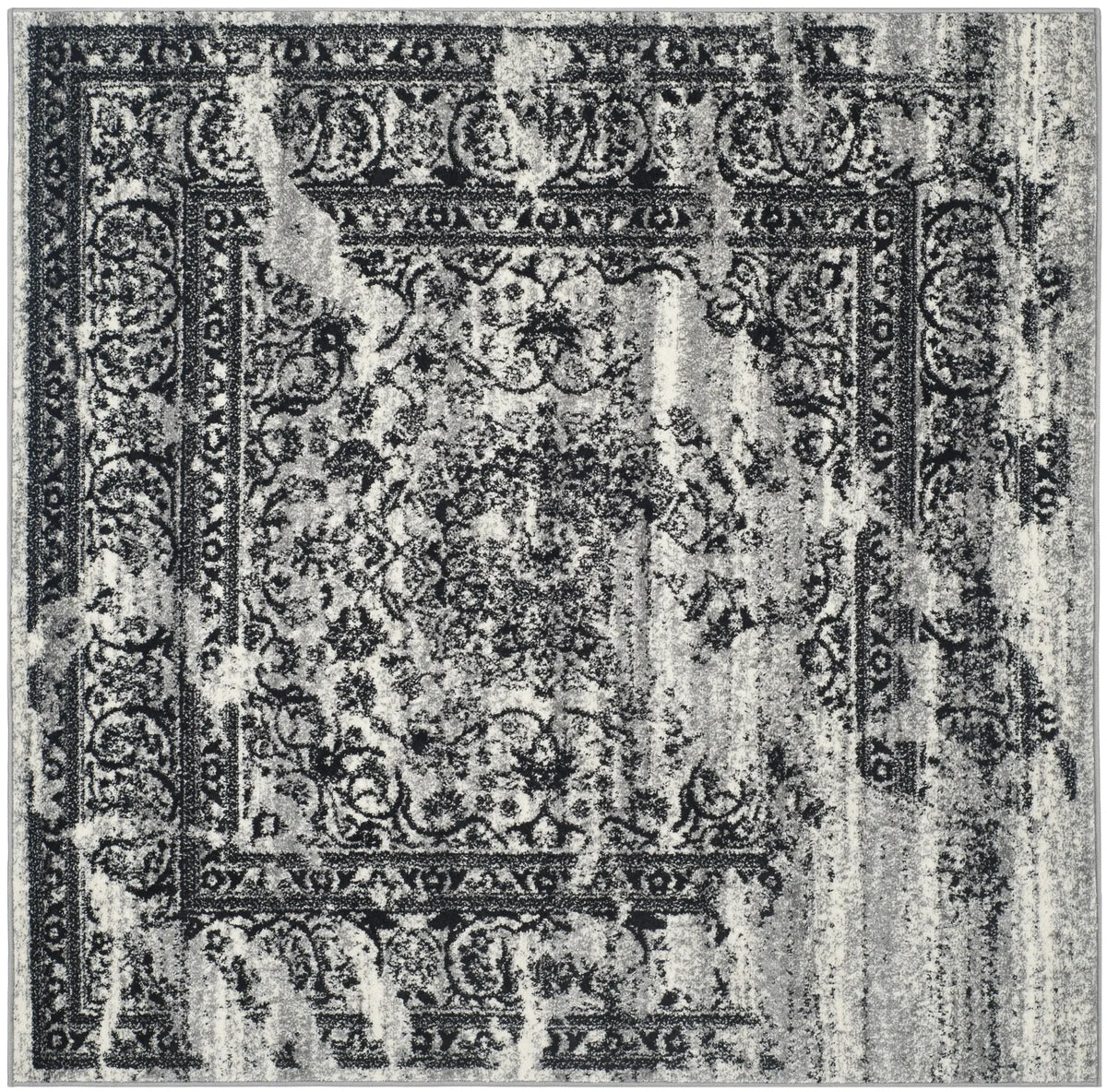 Safavieh Adirondack 6'-0" x 6'-0" Rug in Silver / Black