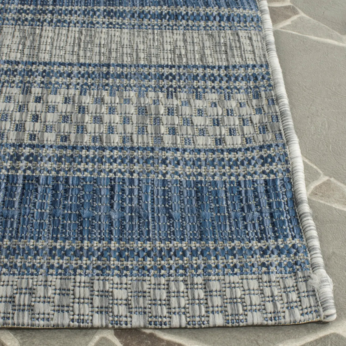 Safavieh Courtyard 2'-3" x 10'-0" Rug in Grey / Navy