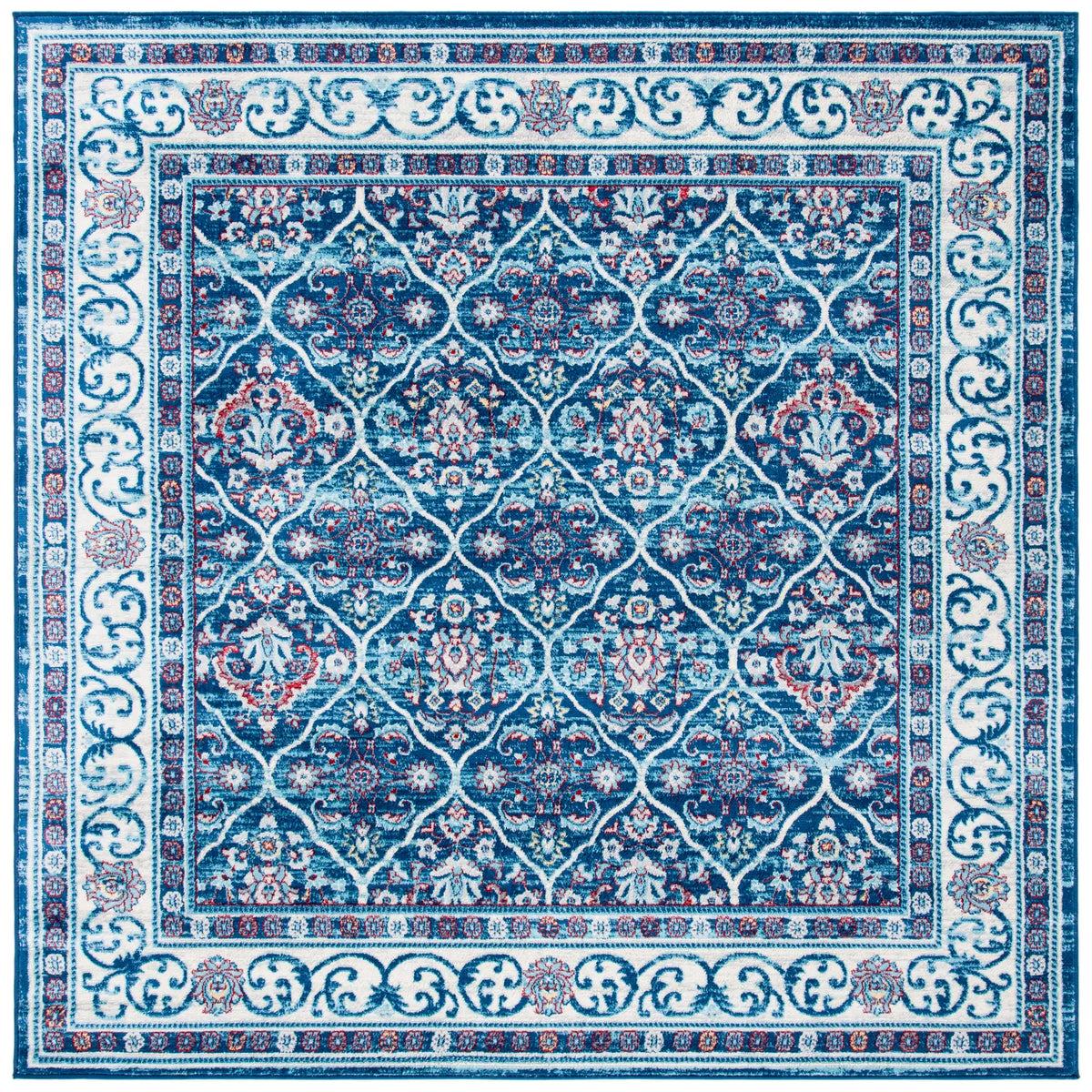 Safavieh Brentwood 6'-7" x 6'-7" Rug in Navy / Red