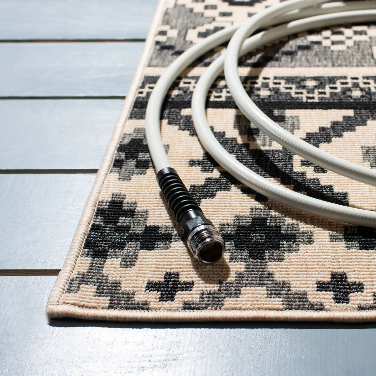 Safavieh Veranda 4'-0" x 5'-7" Rug in Black / Beige