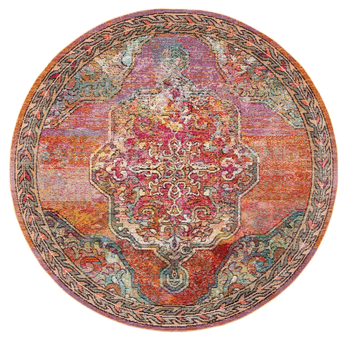 Safavieh Crystal 5'-0" x 5'-0" Rug in Orange / Light Blue