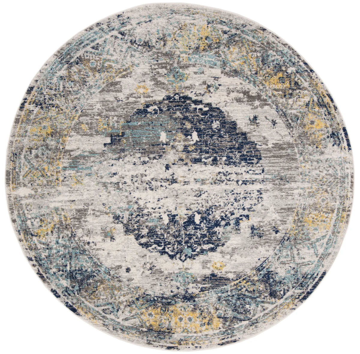 Safavieh Madison 6'-7" x 6'-7" Rug in Light Grey / Blue